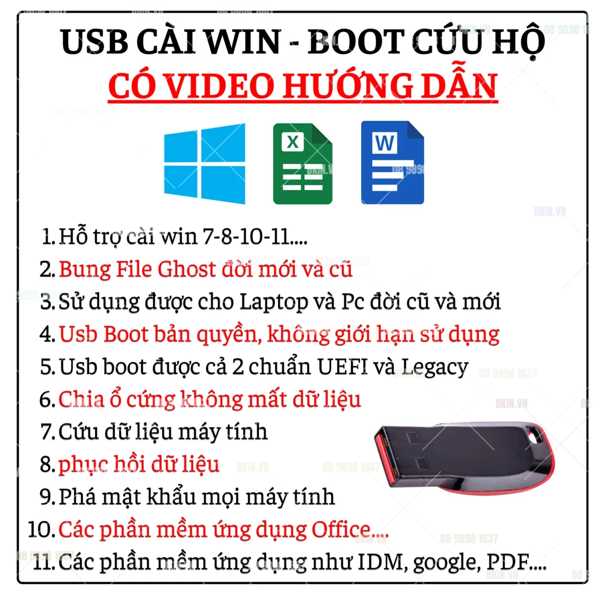 Bán Usb Boot Cứu Hộ Máy Tính Win Mini - Ảnh 1