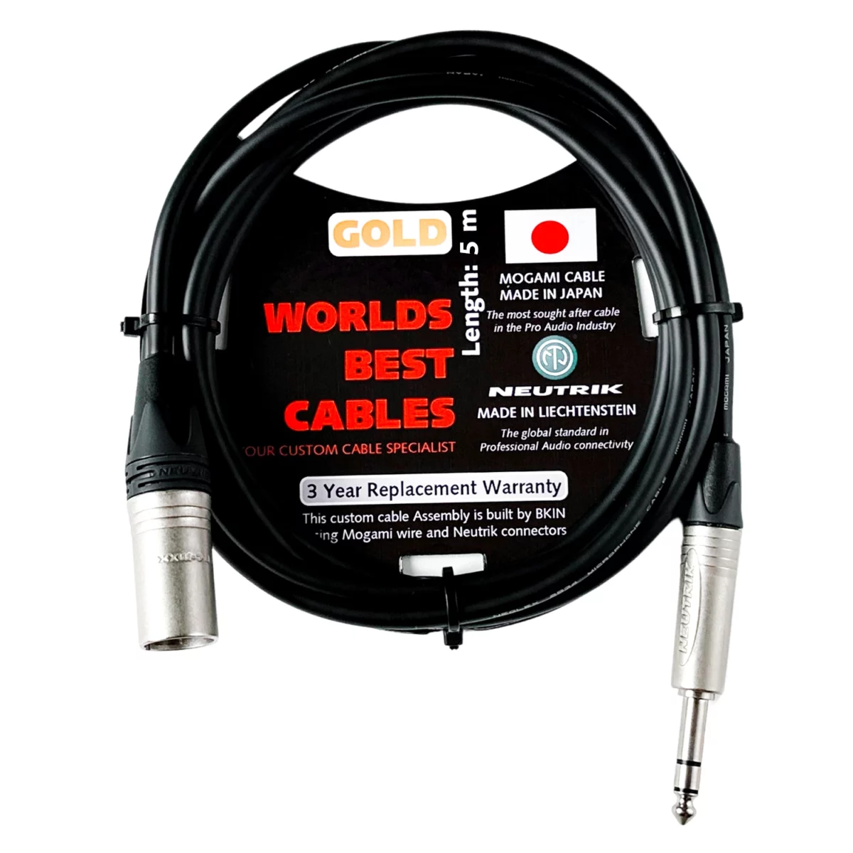 Dây Mogami 2534 Neutrik XLR Male-6ly Stereo 1/4 TRS 5 Mét - Ảnh 1