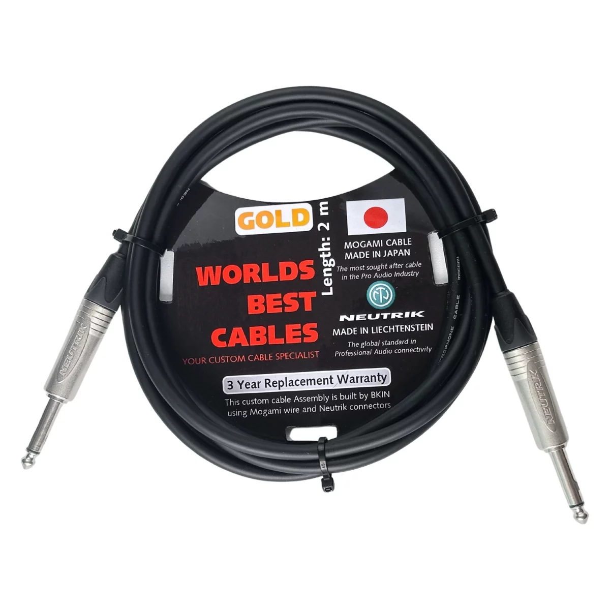 Cable Mogami 2534 Neutrik 6ly- 6ly Mono 1/4 TS 2 Mét - Ảnh 1
