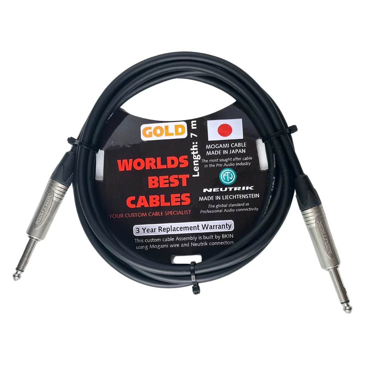 Dây Mogami 2534 Neutrik 6ly- 6ly Mono 1/4 TS 7 Mét Nhạc Cụ - Ảnh 1