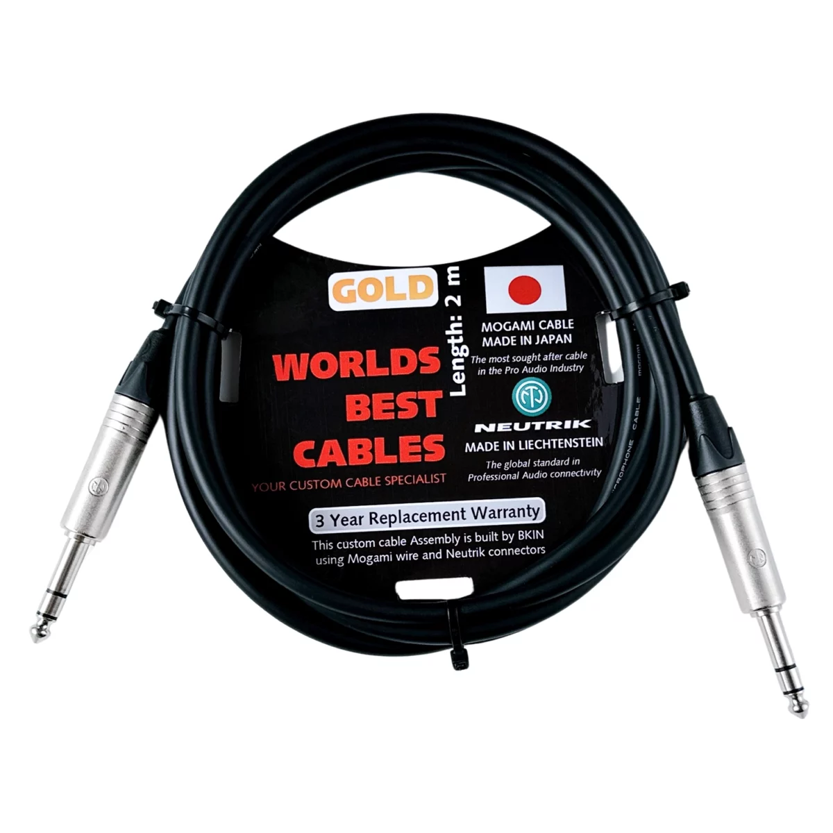 Dây Mogami 2534 Neutrik 6 ly Sang 6 Ly Stereo 1/4 TRS 2 Mét - Ảnh 1